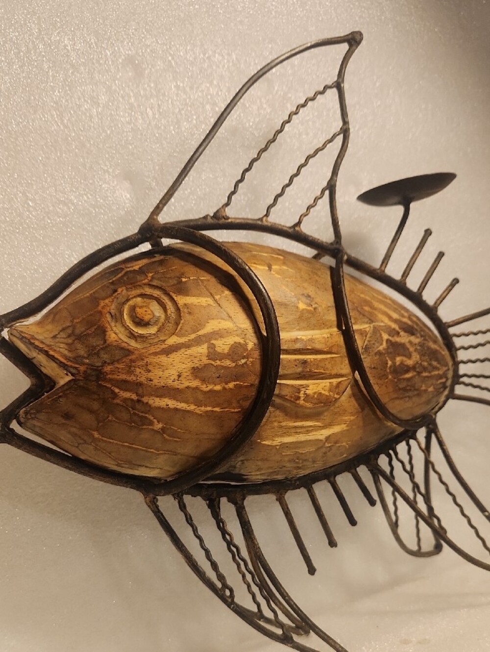 Rustic Sculpture - Fish ,  For Candle - Picture 2 of 15